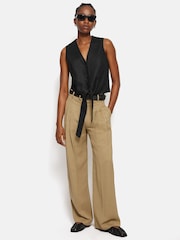 Jigsaw Black Linen Tie Waistcoat - Image 3 of 6