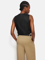 Jigsaw Black Linen Tie Waistcoat - Image 5 of 6