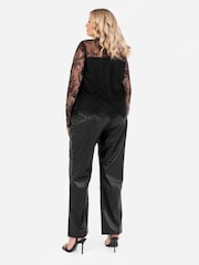 Lovedrobe High Neck Lace Trimmed Black Top - Изображение 2 из 4