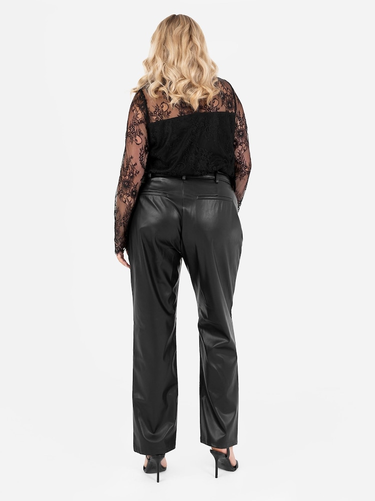Lovedrobe High Neck Lace Trimmed Black Top - Изображение 4 из 4