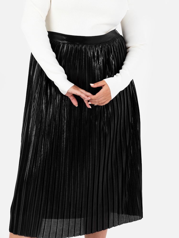 Lovedrobe Pleated Metallic Midi Skirt - Image 3 of 4