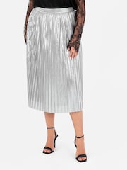 Lovedrobe Pleated Metallic Midi Skirt - Image 2 of 6