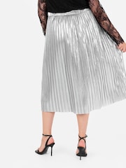 Lovedrobe Pleated Metallic Midi Skirt - Image 3 of 6