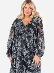 Lovedrobe Smock Maxi Black Dress With Neckline - Изображение 3 из 4