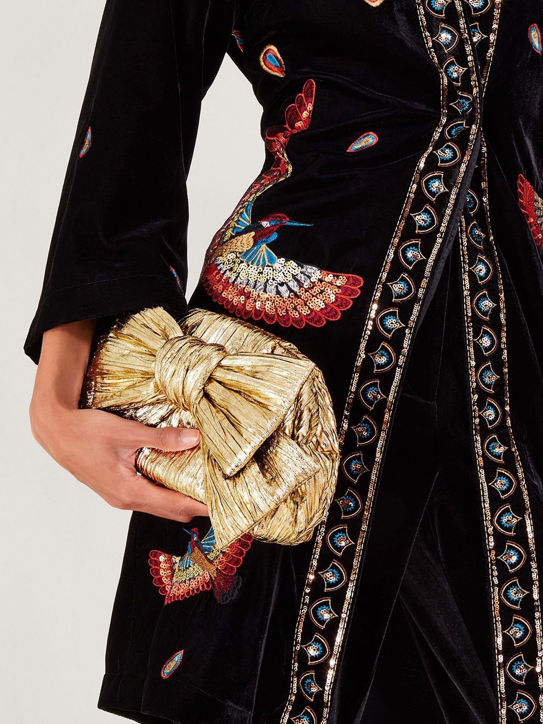 Buy Monsoon Gold Tone Oversized Bow Metallic Bag from the Next UK online shop