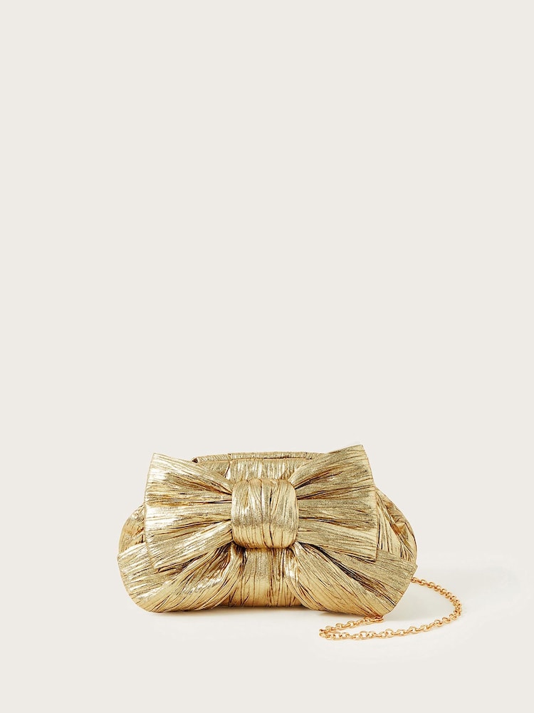 Monsoon Tone Übergroße Tasche mit Schleife in Metallic-Optik - Bild 2 von 4