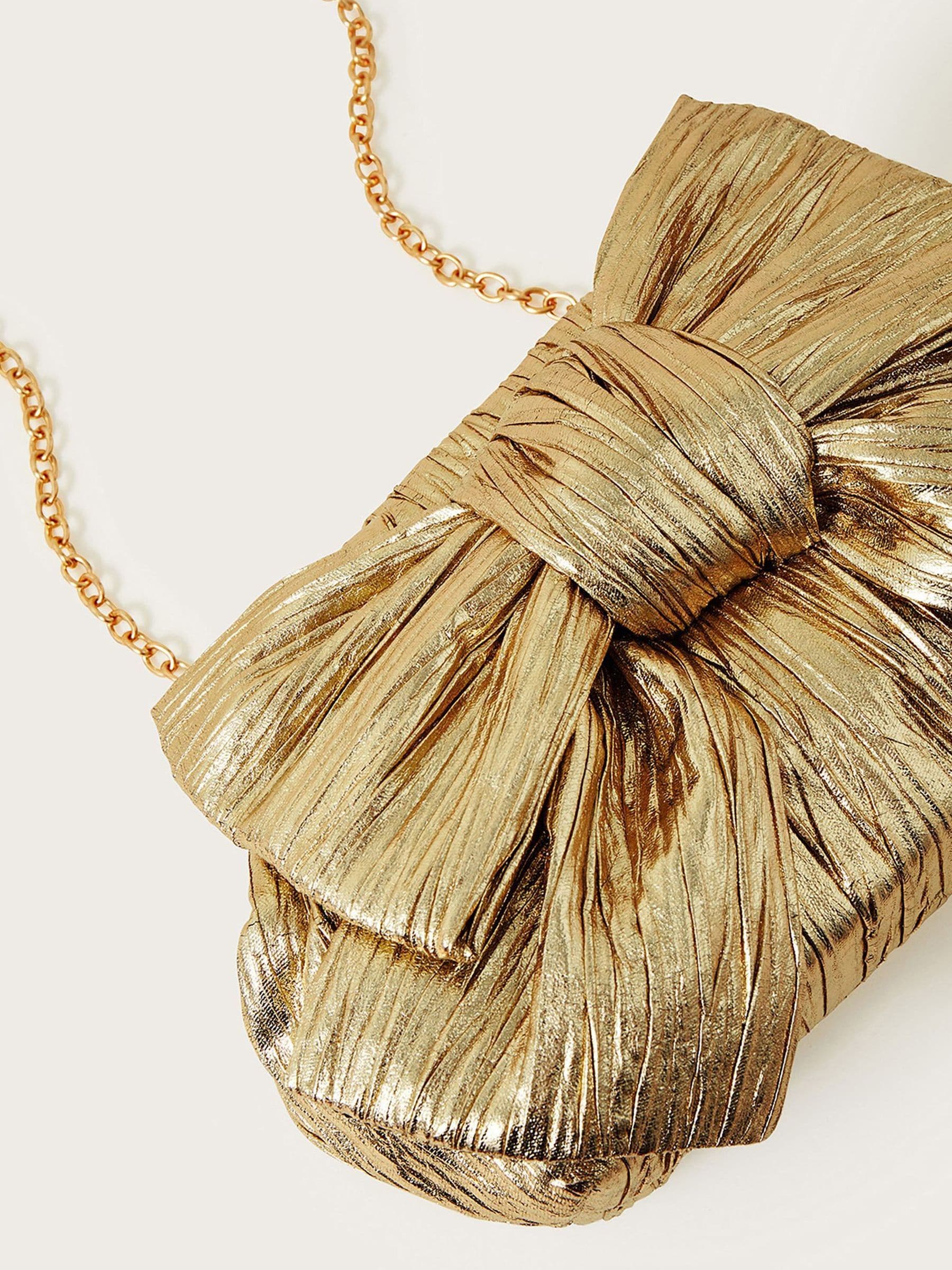 Buy Monsoon Gold Tone Oversized Bow Metallic Bag from the Next UK online shop