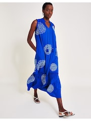 Monsoon Blue Meena Embroidered Dress - Image 1 of 6