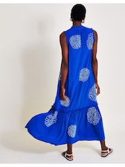 Monsoon Blue Meena Embroidered Dress - Image 2 of 6