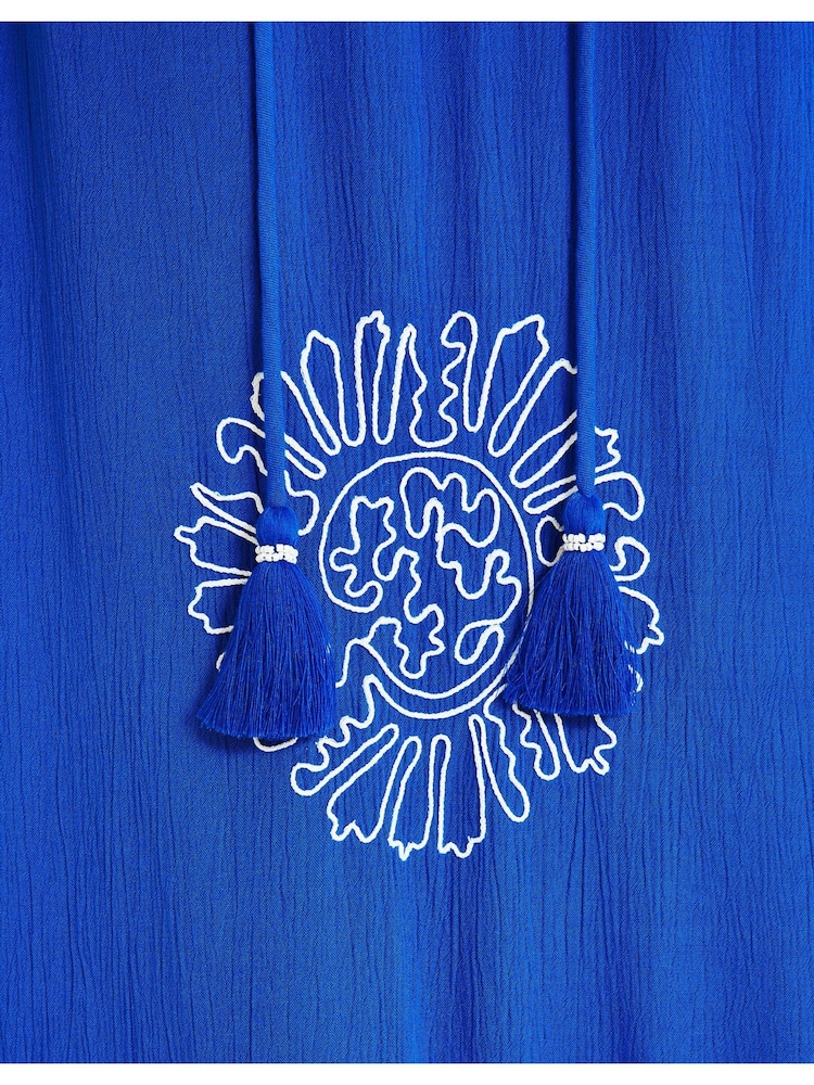 Monsoon Blue Meena Embroidered Dress - Image 6 of 6