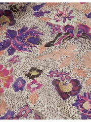 Monsoon Purple Elodie Floral Print Silk Scarf - Image 2 of 2