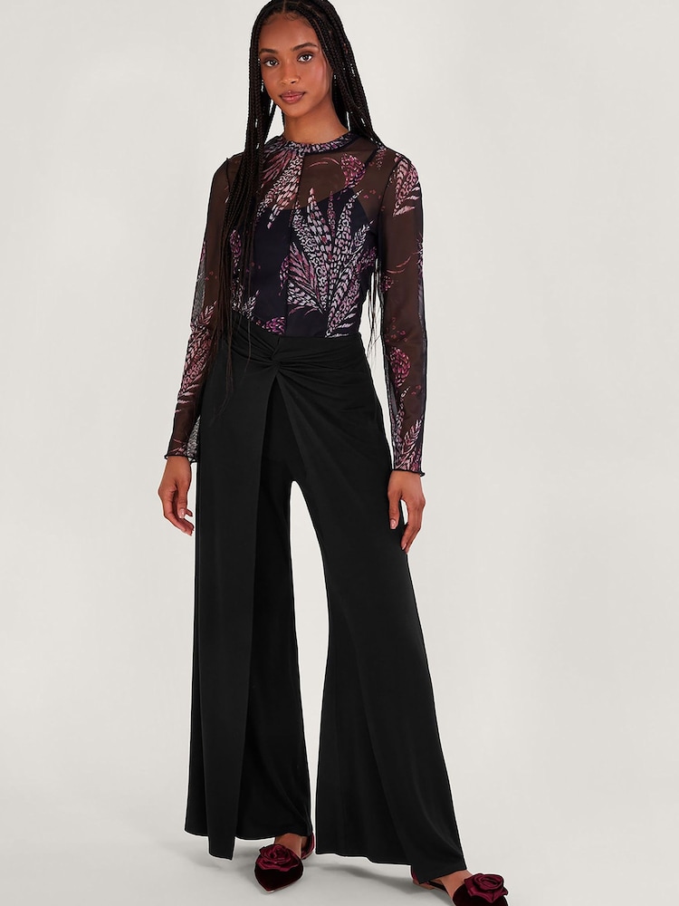 Monsoon Black Wanda Wrap Trousers - Image 5 of 9