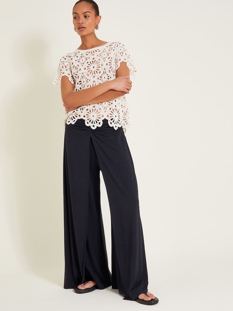 Monsoon Black Wanda Wrap Trousers - Image 6 of 9