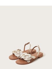 Monsoon Gold Tone Leather Grecian Twist Sandals - Image 3 of 4