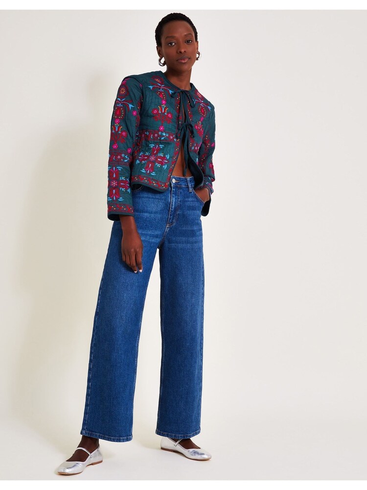 Monsoon Blue 100% Cotton Matilda Tie Jacket - Image 1 of 6