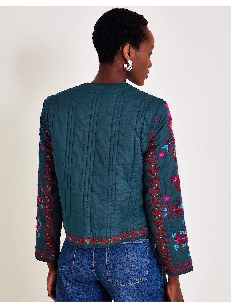 Monsoon Blue 100% Cotton Matilda Tie Jacket - Image 2 of 6