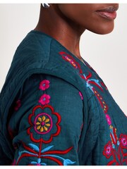 Monsoon Blue 100% Cotton Matilda Tie Jacket - Image 3 of 6