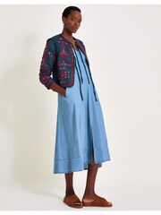 Monsoon Blue 100% Cotton Matilda Tie Jacket - Image 4 of 6