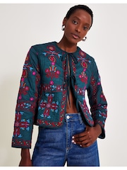 Monsoon Blue 100% Cotton Matilda Tie Jacket - Image 5 of 6