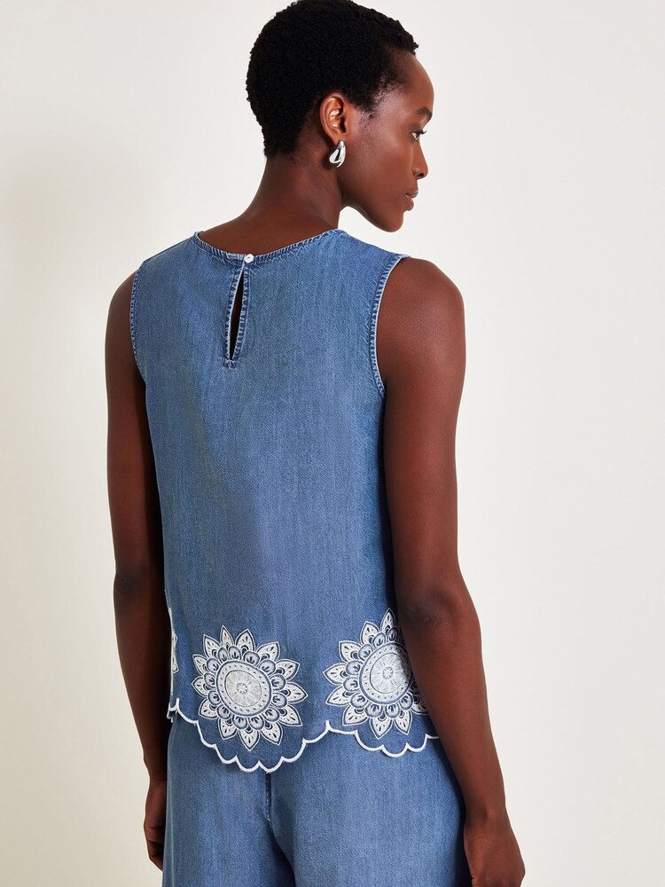 Monsoon Blue Talia Embroidered Top - Image 2 of 6 Monsoon Blue Talia Embroidered Top - Image 2 of 6