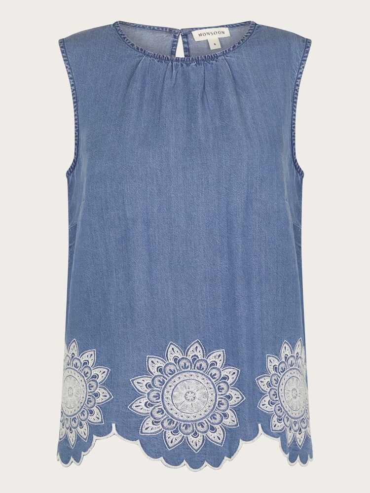 Monsoon Blue Talia Embroidered Top - Image 6 of 6 Monsoon Blue Talia Embroidered Top - Image 6 of 6