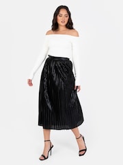 Lovedrobe Pleated Metallic Midi Skirt - Image 3 of 6