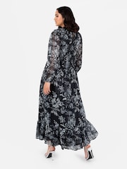 Lovedrobe Smock Maxi Black Dress With Neckline - Image 2 of 4