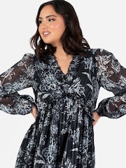 Lovedrobe Smock Maxi Black Dress With Neckline - Image 3 of 4