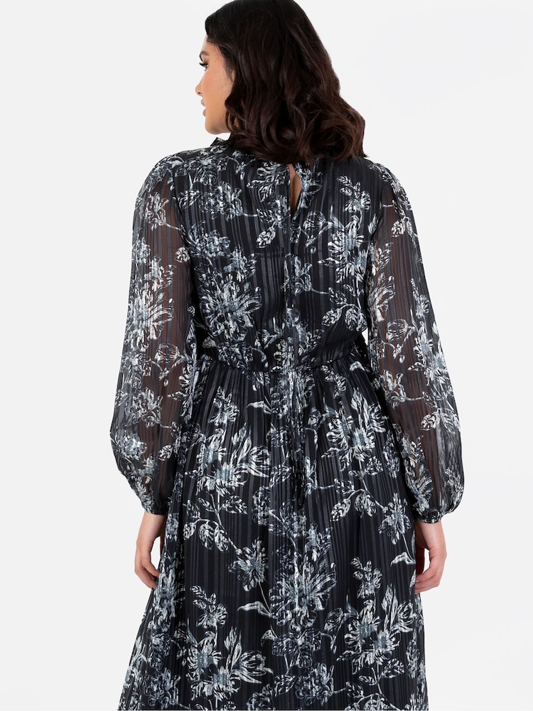 Lovedrobe Smock Maxi Black Dress With Neckline - Image 4 of 4