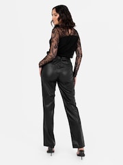Lovedrobe High Neck Lace Trimmed Black Top - Image 2 of 6