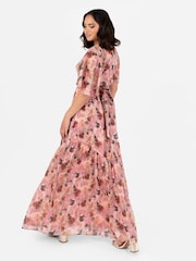 Lovedrobe Cape Sleeve Asymmetric Seam Maxi Dress - Image 2 of 4