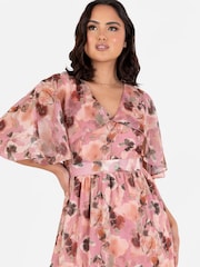 Lovedrobe Cape Sleeve Asymmetric Seam Maxi Dress - Image 3 of 4