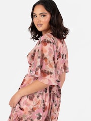 Lovedrobe Cape Sleeve Asymmetric Seam Maxi Dress - Image 4 of 4