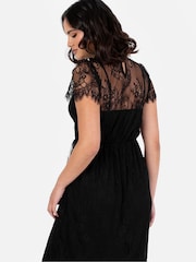 Lovedrobe Lace Tiered Hem Midaxi Black Dress - Image 4 of 4