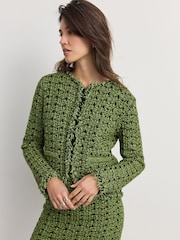 Green Lime Co-ord Smart Knitted Cardigan - Image 1 of 8