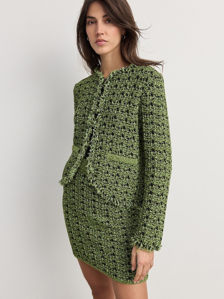 Vert citron vert - Cardigan coordonné en maille élégante - Image 3 of 8