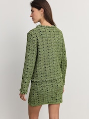Green Lime Co-ord Smart Knitted Cardigan - Image 4 of 8