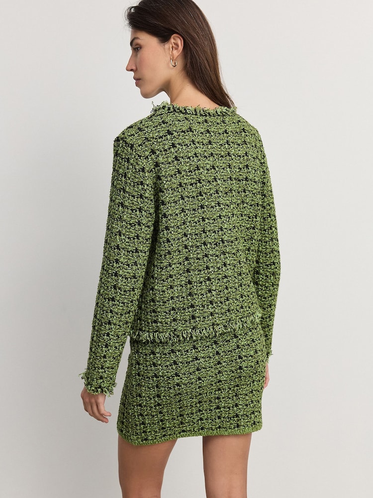 Vert citron vert - Cardigan coordonné en maille élégante - Image 4 of 8