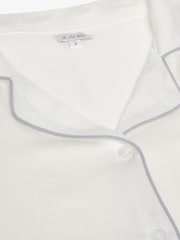 The Little Tailor Cream Soft Jersey LenzingTM EcoVeraTM Button Through Relaxed Pyjamas Set - Image 11 of 14