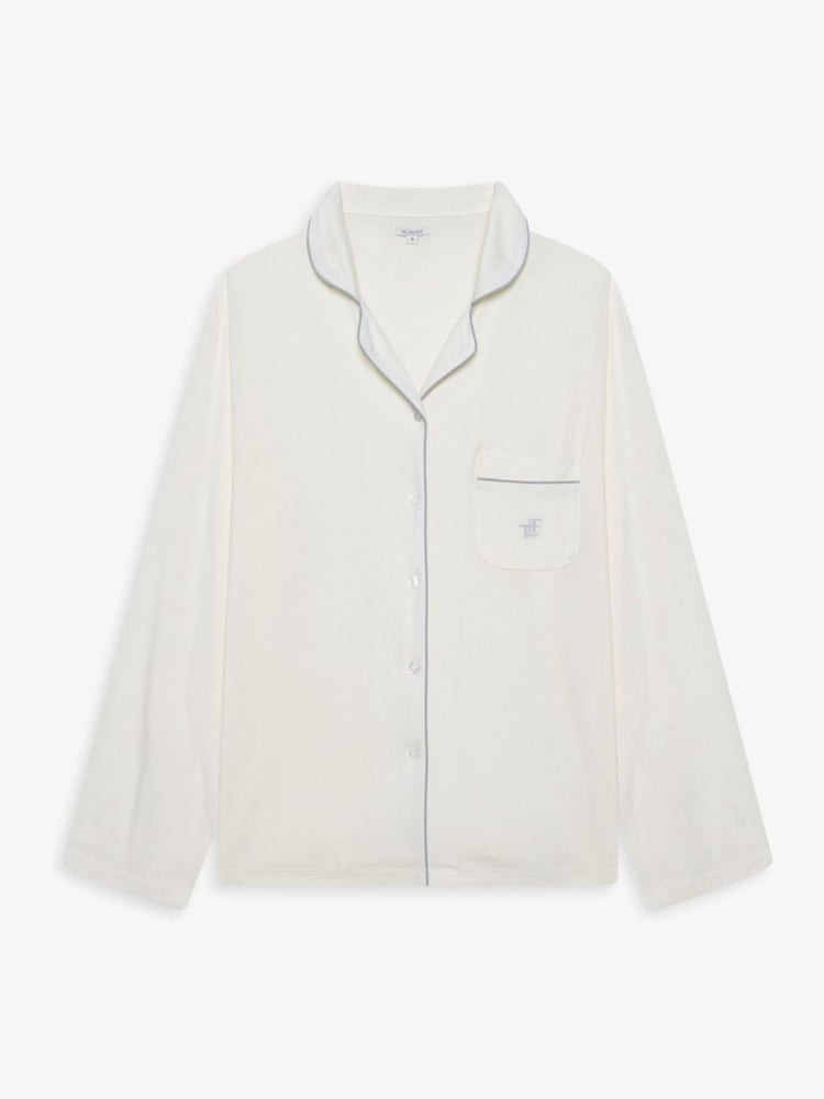 The Little Tailor Cream Soft Jersey LenzingTM EcoVeraTM Button Through Relaxed Pyjamas Set - Image 2 of 9 The Little Tailor Cream Soft Jersey LenzingTM EcoVeraTM Button Through Relaxed Pyjamas Set - Image 2 of 9