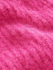 Pink Bright Gem Button Chunky Knitted Cardigan with Wool - Image 8 of 8