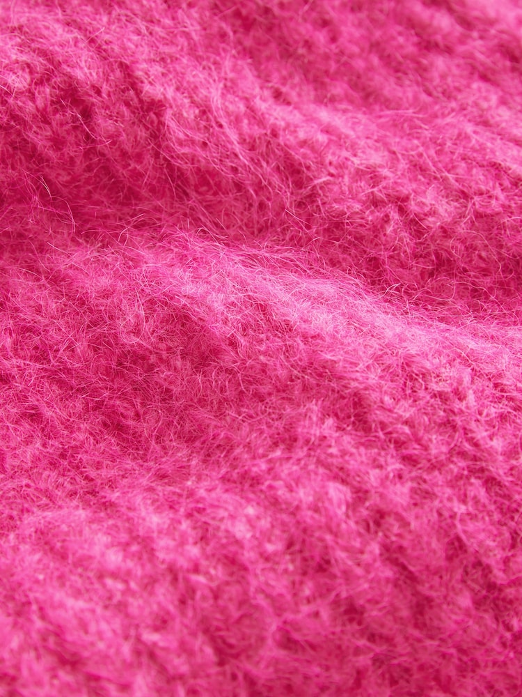 Rosa brillante - Gem Button Chunky Knitted Cardigan with Wool - Imagen 8 de 8 Rosa brillante - Gem Button Chunky Knitted Cardigan with Wool - Imagen 8 de 8