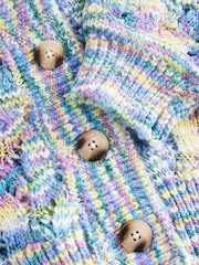 Blue Chambray Bright Spacedye Knitted Cardigan with Wool - Image 2 of 7