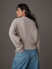 Cârtiță - Gem Button Chunky Knitted Cardigan with Wool - Image 6 of 7