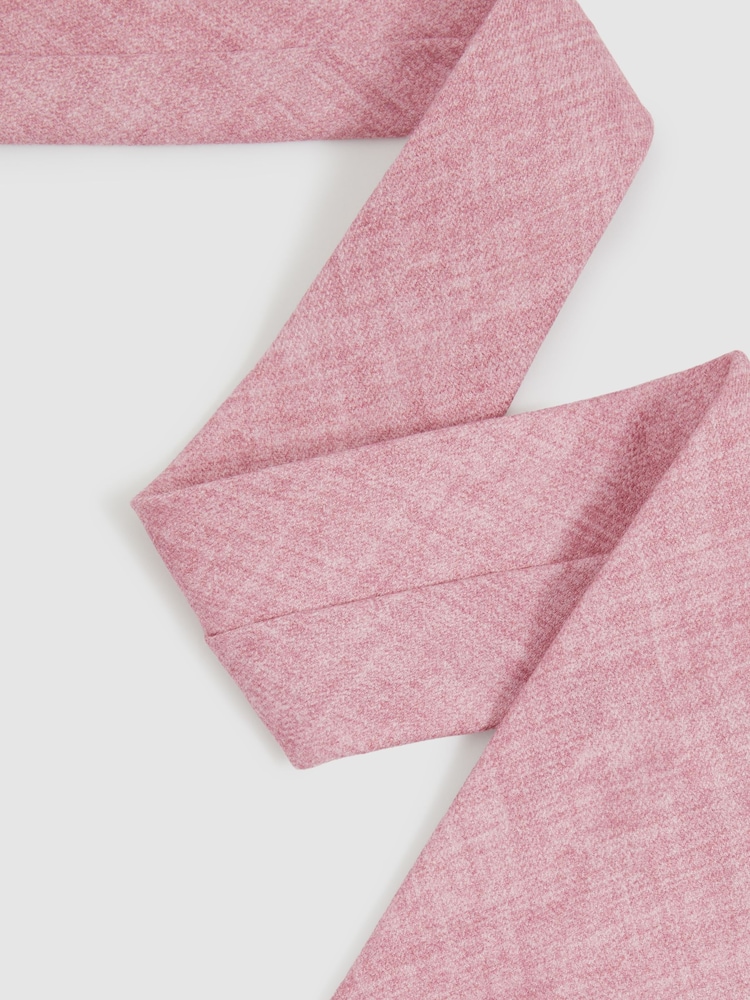 Reiss Soft Pink Melange Azzurro Melange Silk Tie - Image 2 of 4