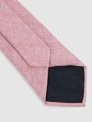 Reiss Soft Pink Melange Azzurro Melange Silk Tie - Image 3 of 4