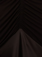 Reiss Chocolate Paula Hybrid Jersey Satin Plunge Maxi Dress - Image 7 of 7