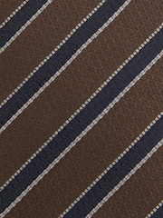 Reiss Tobacco/Navy Aruttas Textured Striped Tie - Image 5 of 5