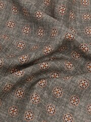 Reiss Charcoal/Burnt Orange Biriola Reversible Silk Pocket Square - Image 4 of 4