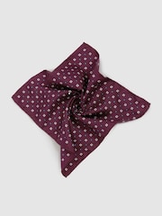 Reiss Bordeaux Cassiano Silk Paisley Print Pocket Square - Image 2 of 4